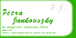 petra jankovszky business card